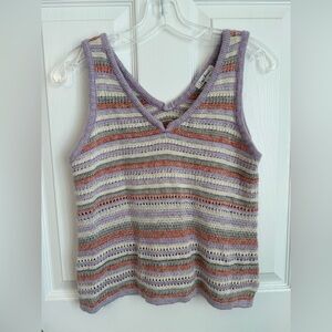 Cloud Chaser Lavender and Coral Striped Tank Top